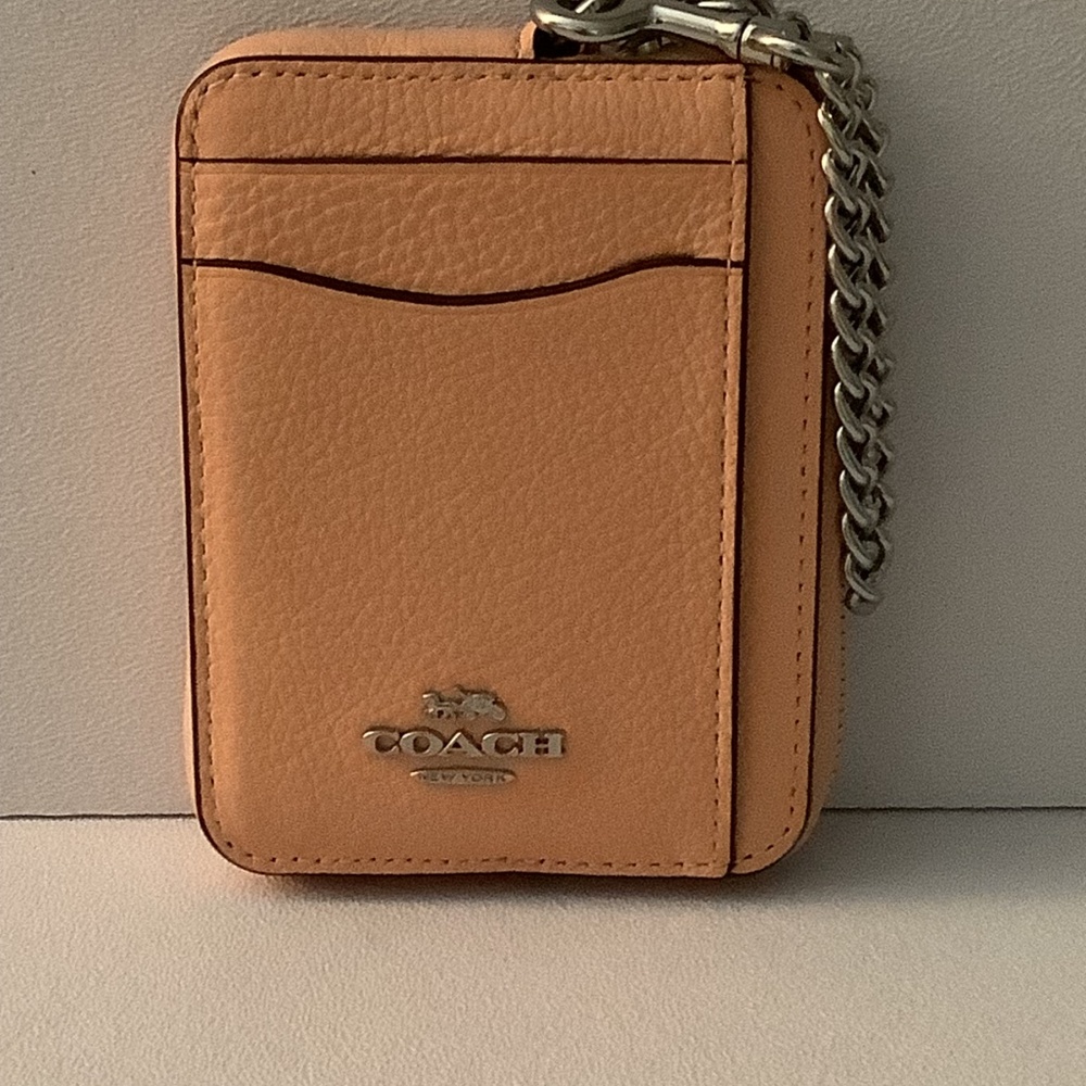 COACH Faded Blush Leather Zip Credit Card & I.D. Case BNWT - Picture 6 of 7
